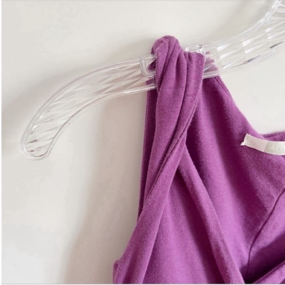 Athleta Leto dress purple faux wrap side tie twisted straps sleeveless - Picture 4 of 9